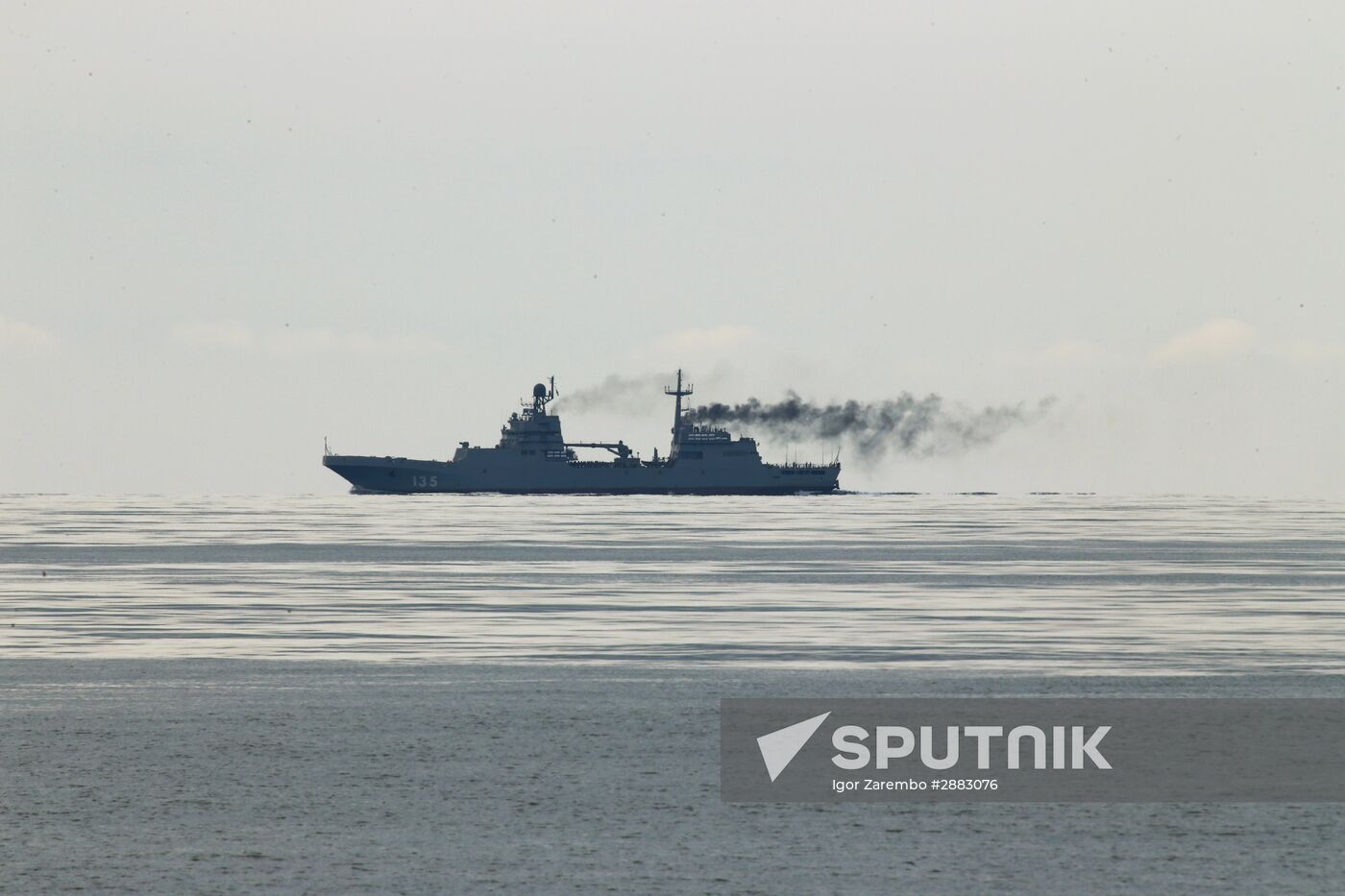 Ivan Gren landing ship is out to sea for testing