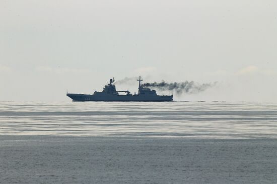 Ivan Gren landing ship is out to sea for testing