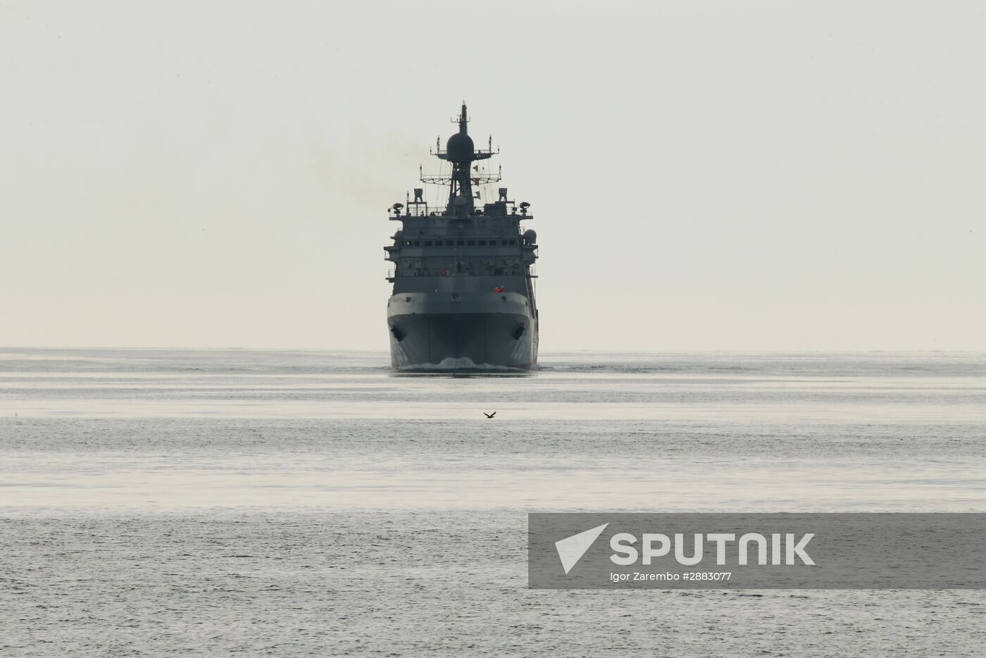 Ivan Gren landing ship is out to sea for testing