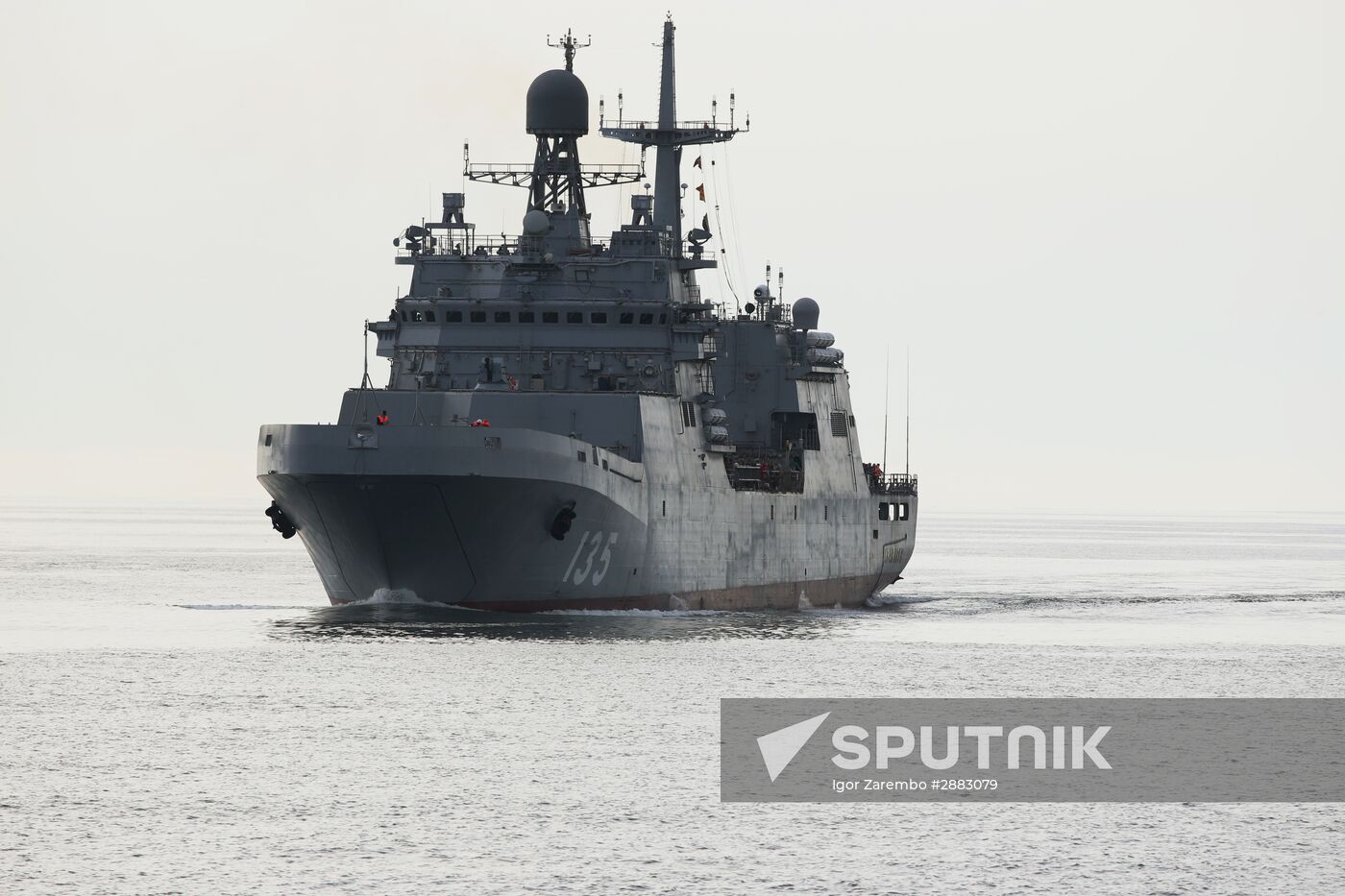 Ivan Gren landing ship is out to sea for testing