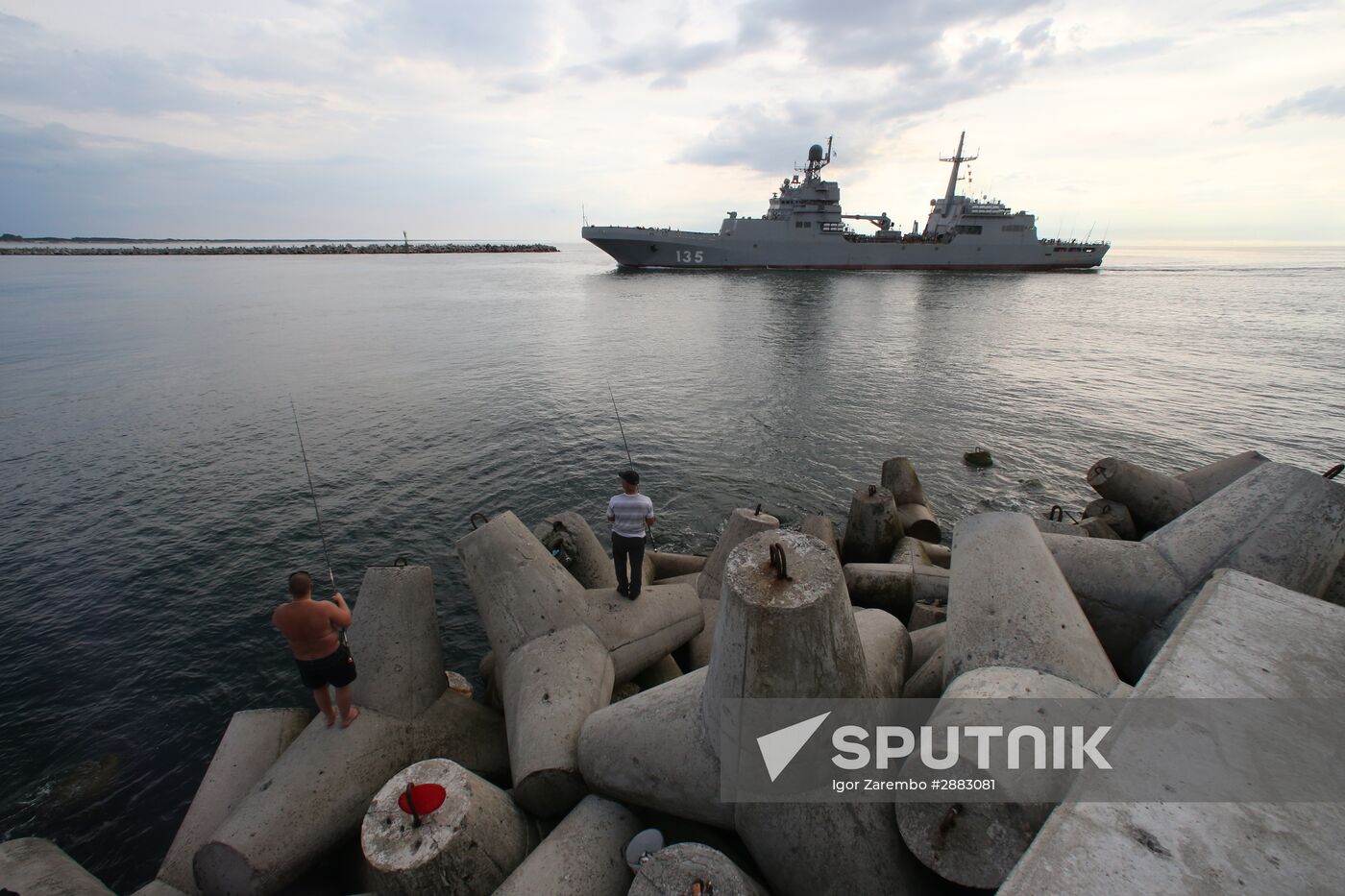 Ivan Gren landing ship is out to sea for testing