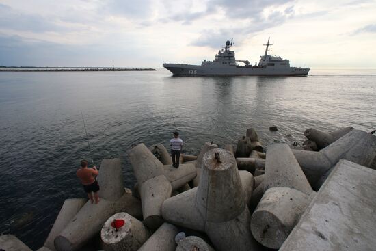 Ivan Gren landing ship is out to sea for testing