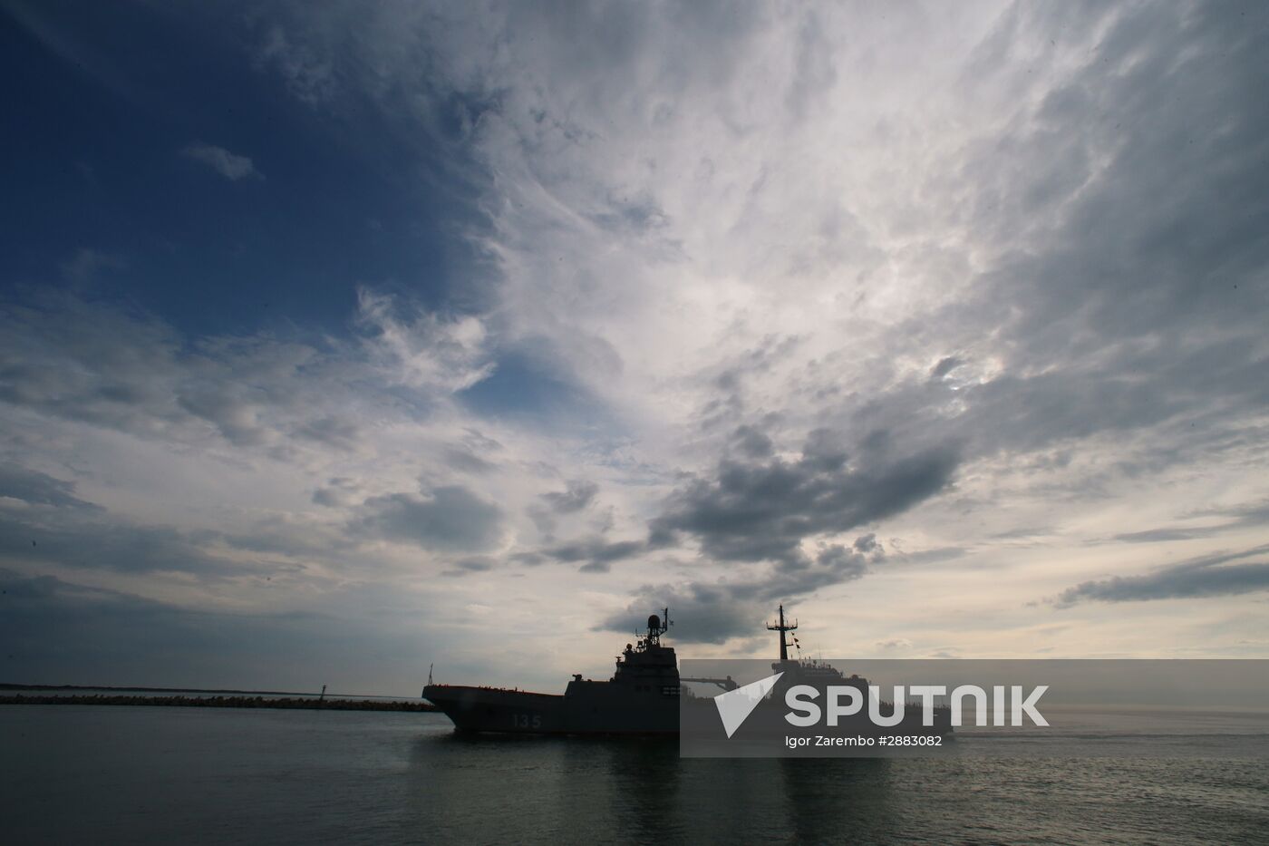 Ivan Gren landing ship is out to sea for testing