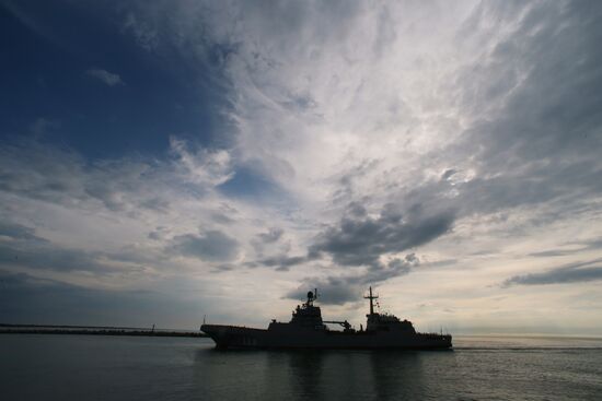 Ivan Gren landing ship is out to sea for testing