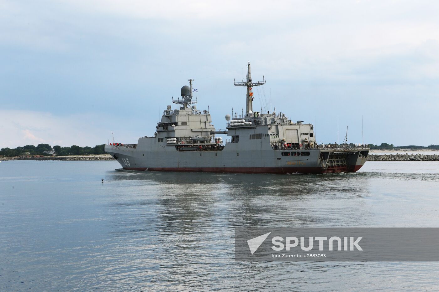 Ivan Gren landing ship is out to sea for testing