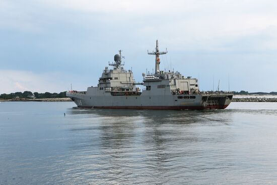 Ivan Gren landing ship is out to sea for testing