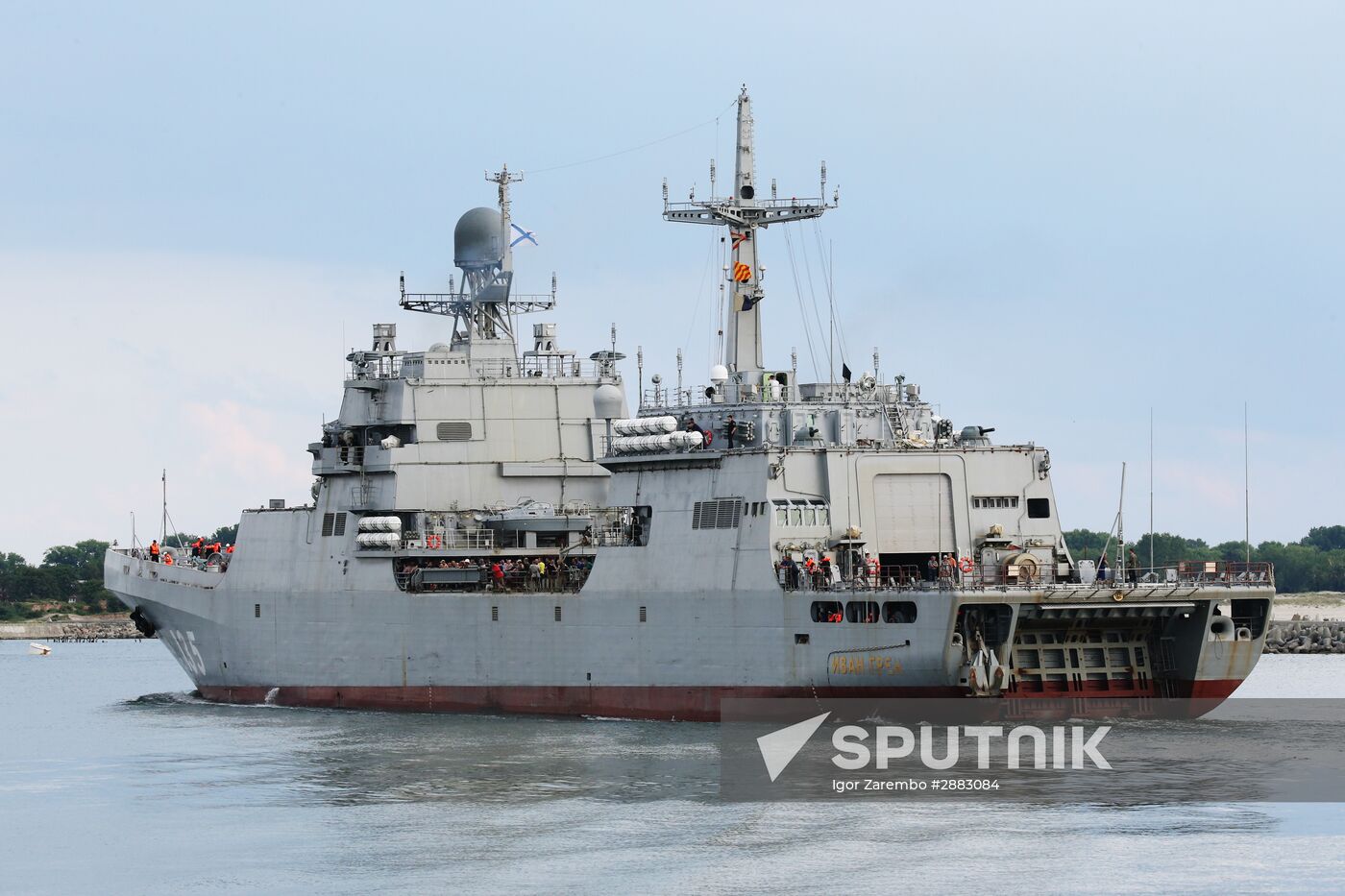 Ivan Gren landing ship is out to sea for testing