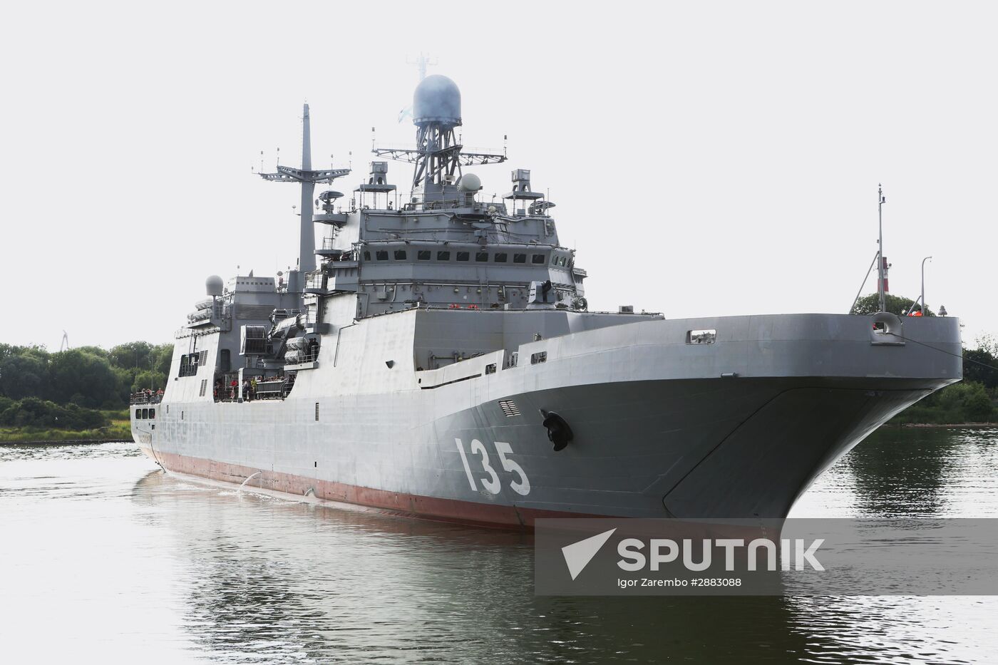 Ivan Gren landing ship is out to sea for testing