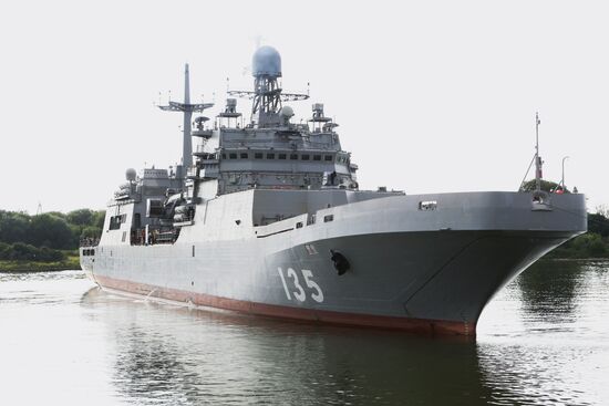 Ivan Gren landing ship is out to sea for testing