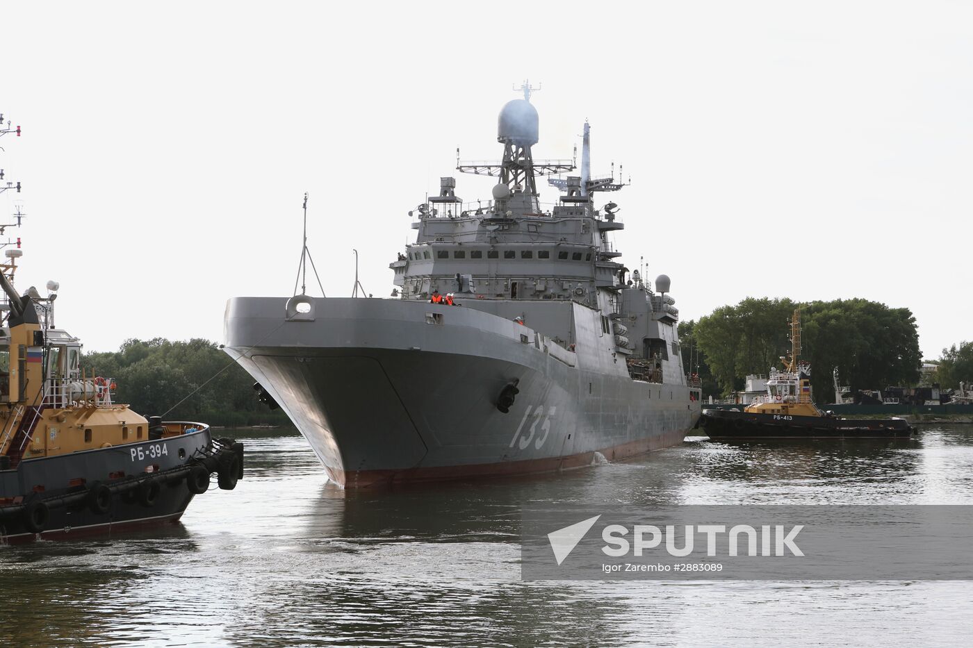 Ivan Gren landing ship is out to sea for testing