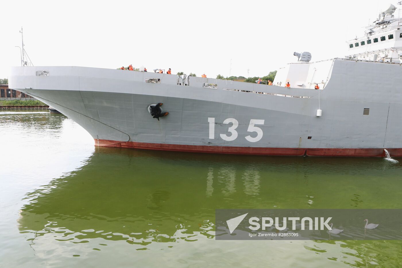 Ivan Gren landing ship is out to sea for testing