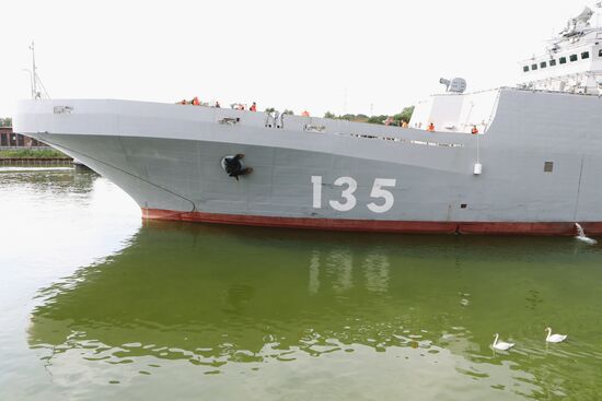 Ivan Gren landing ship is out to sea for testing