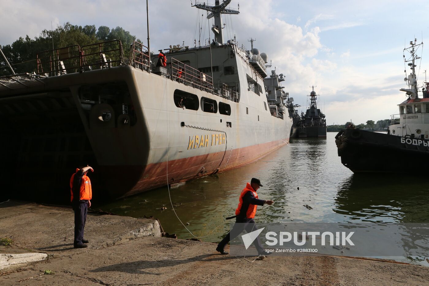 Ivan Gren landing ship is out to sea for testing