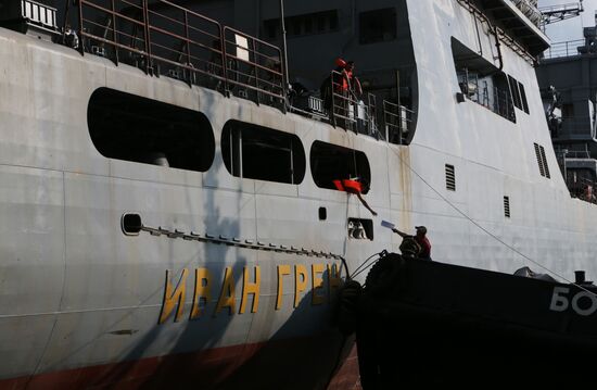 Ivan Gren landing ship is out to sea for testing