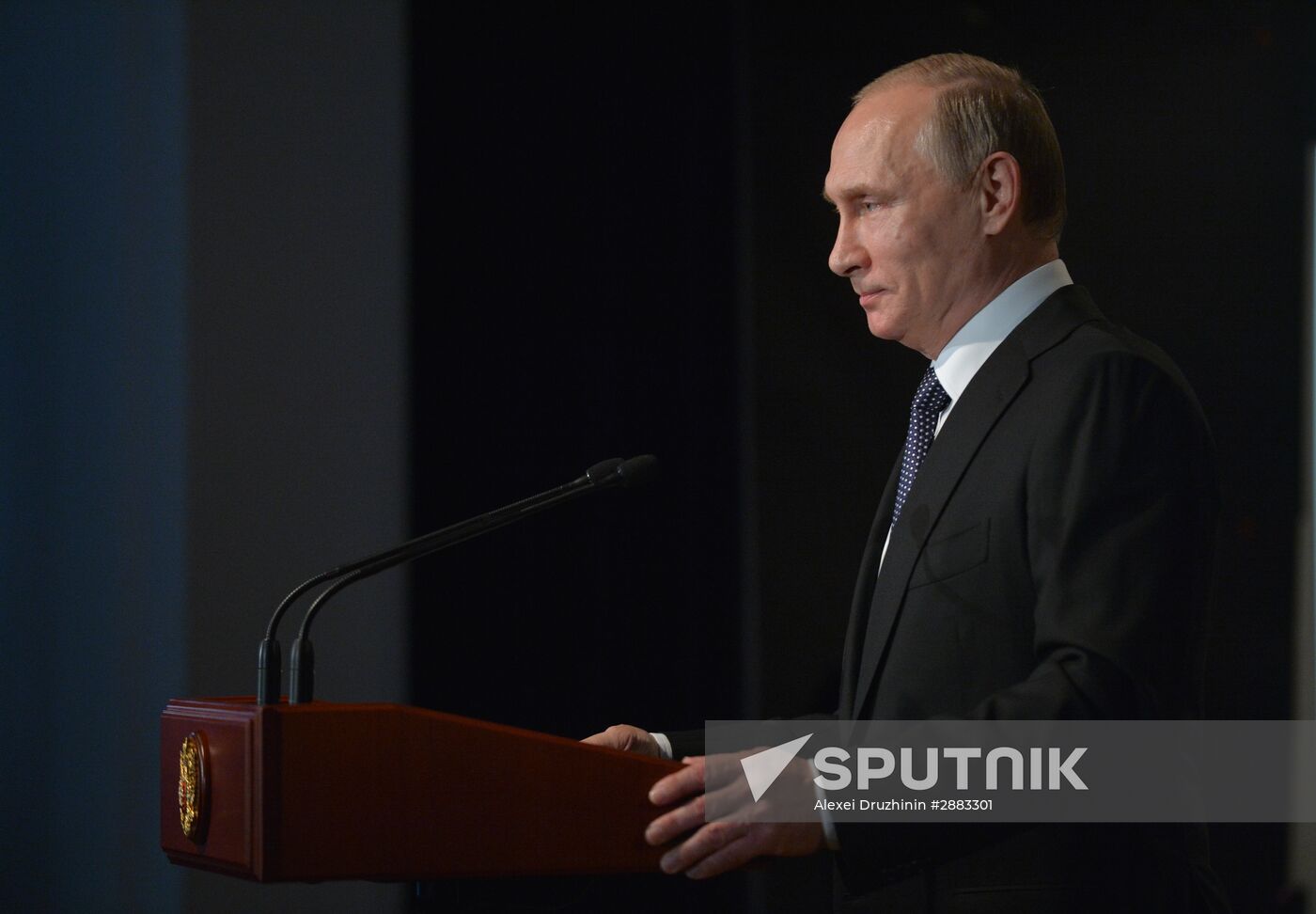 President Vladimir Putin visits German School Moscow at German Embassy in Moscow