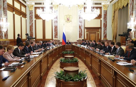 Russian Prime Minister Dmitry Medvedev chairs Government meeting