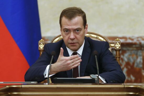 Russian Prime Minister Dmitry Medvedev chairs Government meeting