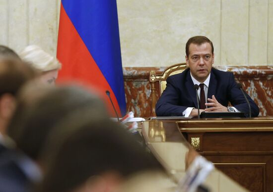 Russian Prime Minister Dmitry Medvedev chairs Government meeting