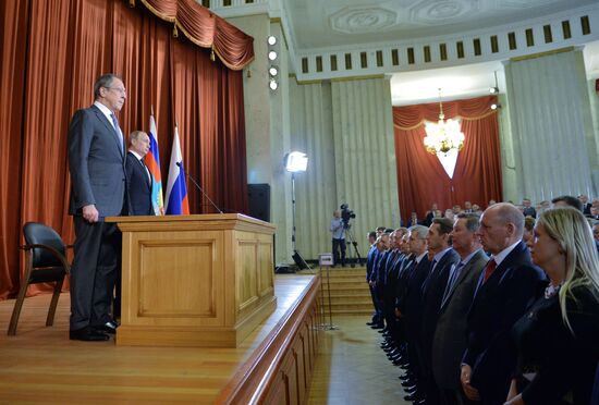 President Vladimir Putin speaks at meeting of Russian ambassadors and permanent representatives in foreign countries