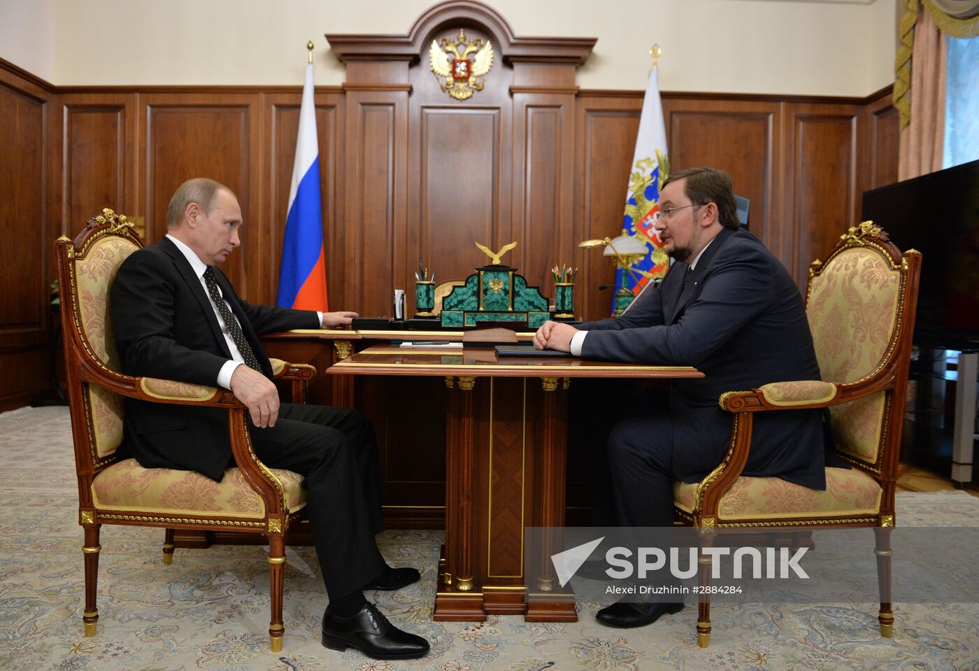 President Vladimir Putin meets with Delovaya Rossia Head Aleksei Repik