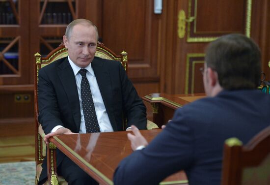 President Vladimir Putin meets with Delovaya Rossia Head Aleksei Repik