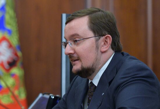 President Vladimir Putin meets with Delovaya Rossia Head Aleksei Repik