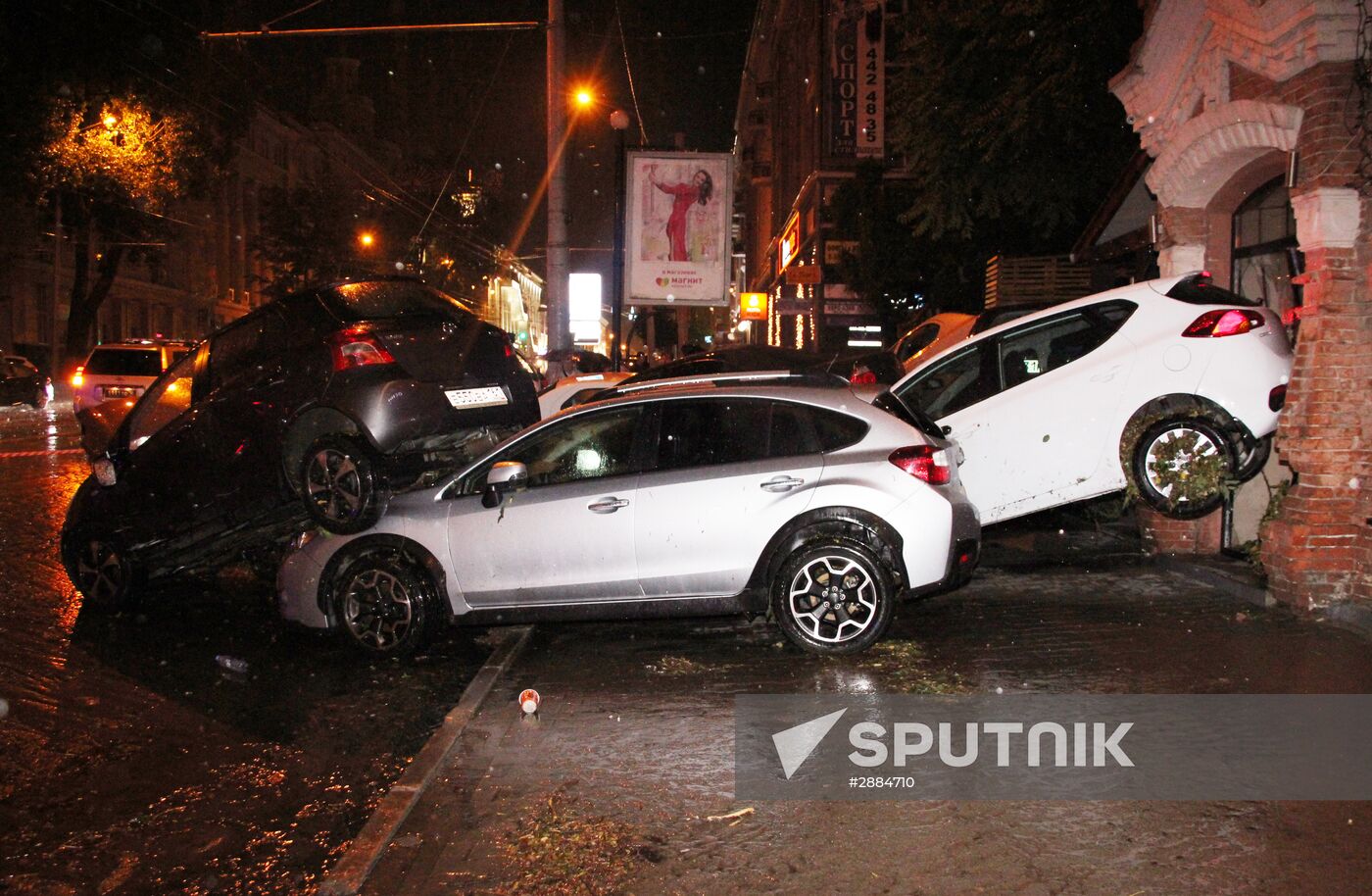 Aftermath of heavy showers in Rostov-on-Don