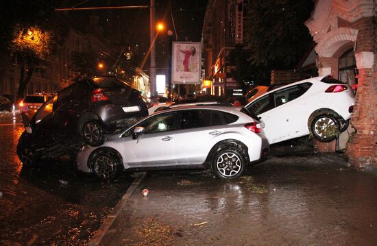 Aftermath of heavy showers in Rostov-on-Don