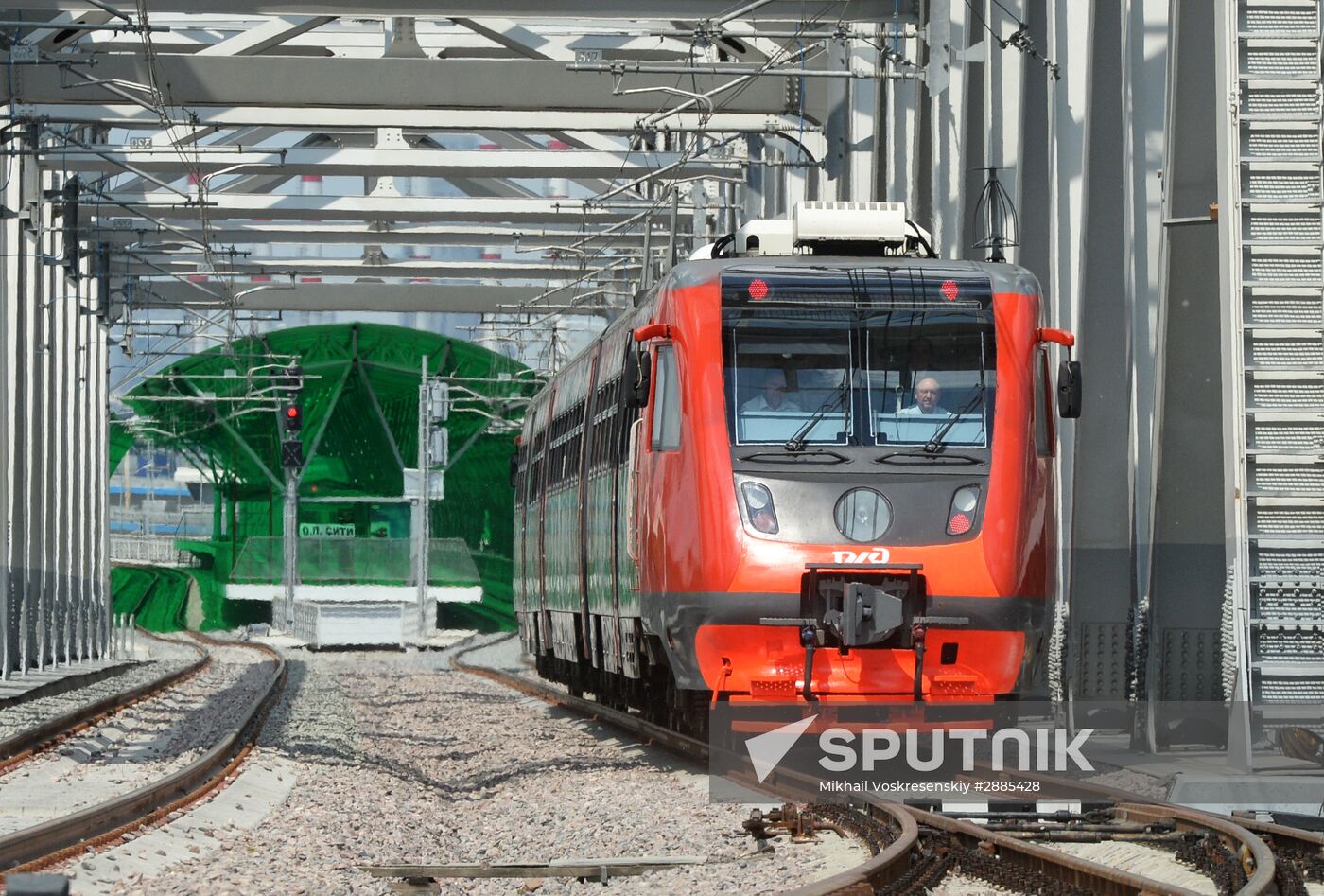 Lastochka trains test drive on Smaller Moscow Belt Railway