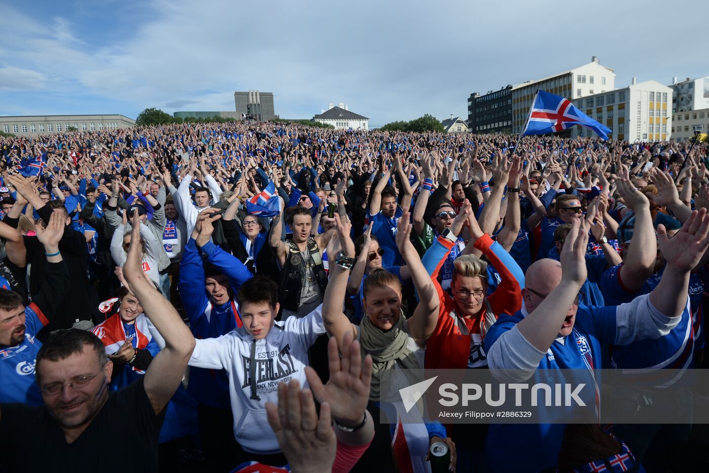 Watching Euro 2016 match France vs. Iceland in Reykjavik