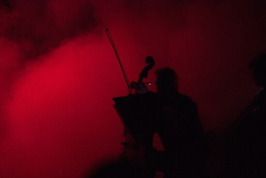 Slava Polunin's and Gidon Kremer's show "Snow Symphony" performed in Sochi