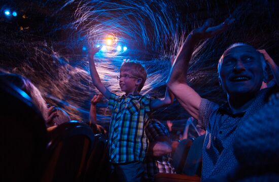 Slava Polunin's and Gidon Kremer's show "Snow Symphony" performed in Sochi