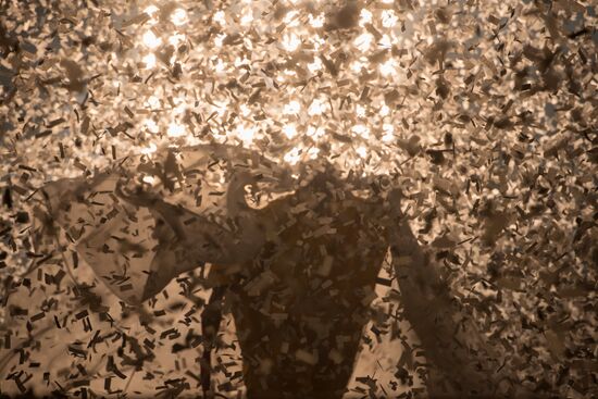 Slava Polunin's and Gidon Kremer's show "Snow Symphony" performed in Sochi