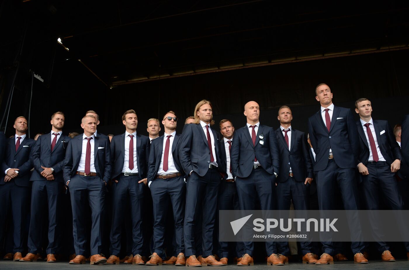 Icelandic national football team greeted by fans after returning from Euro 2016