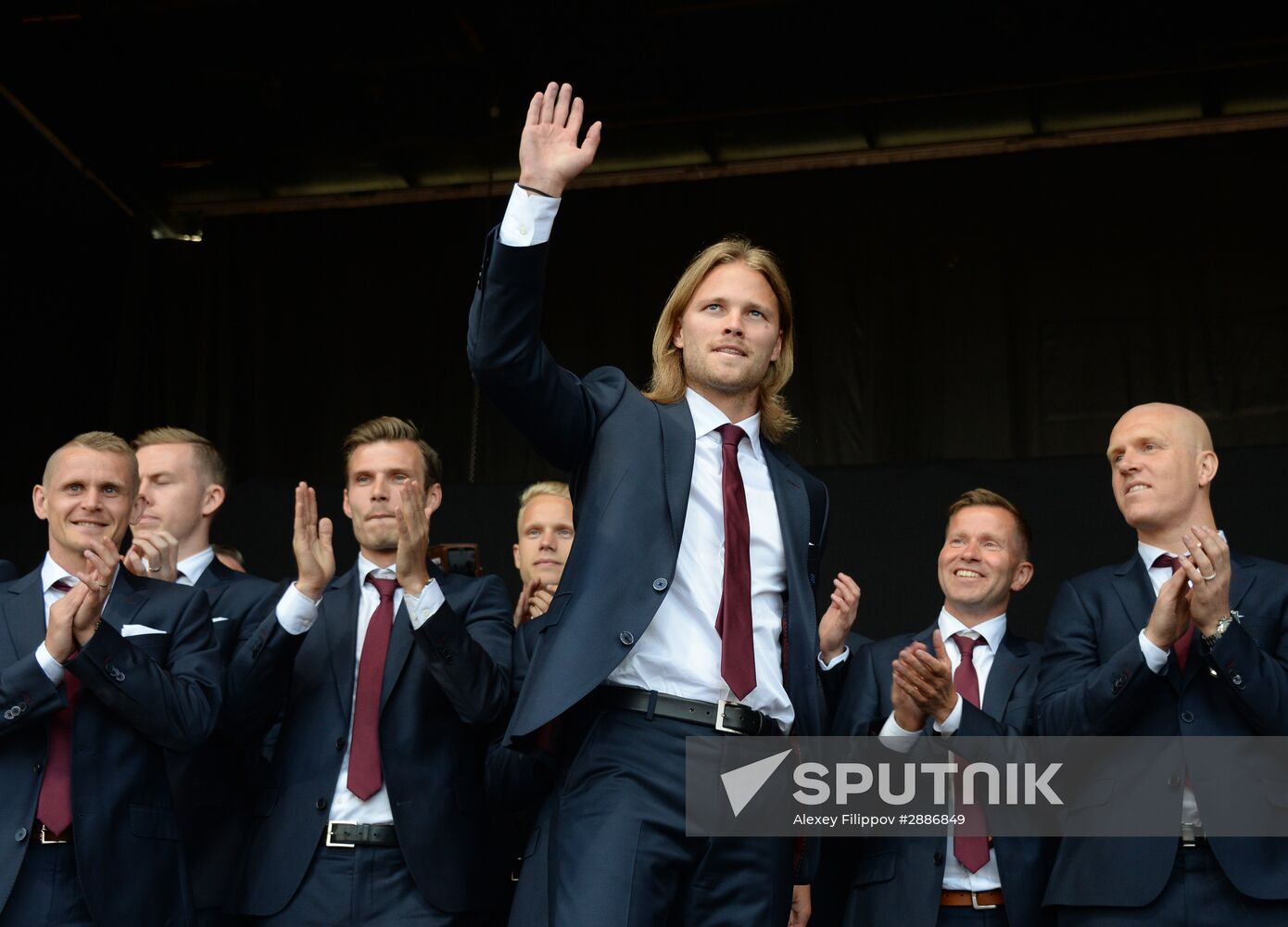 Icelandic national football team greeted by fans after returning from Euro 2016