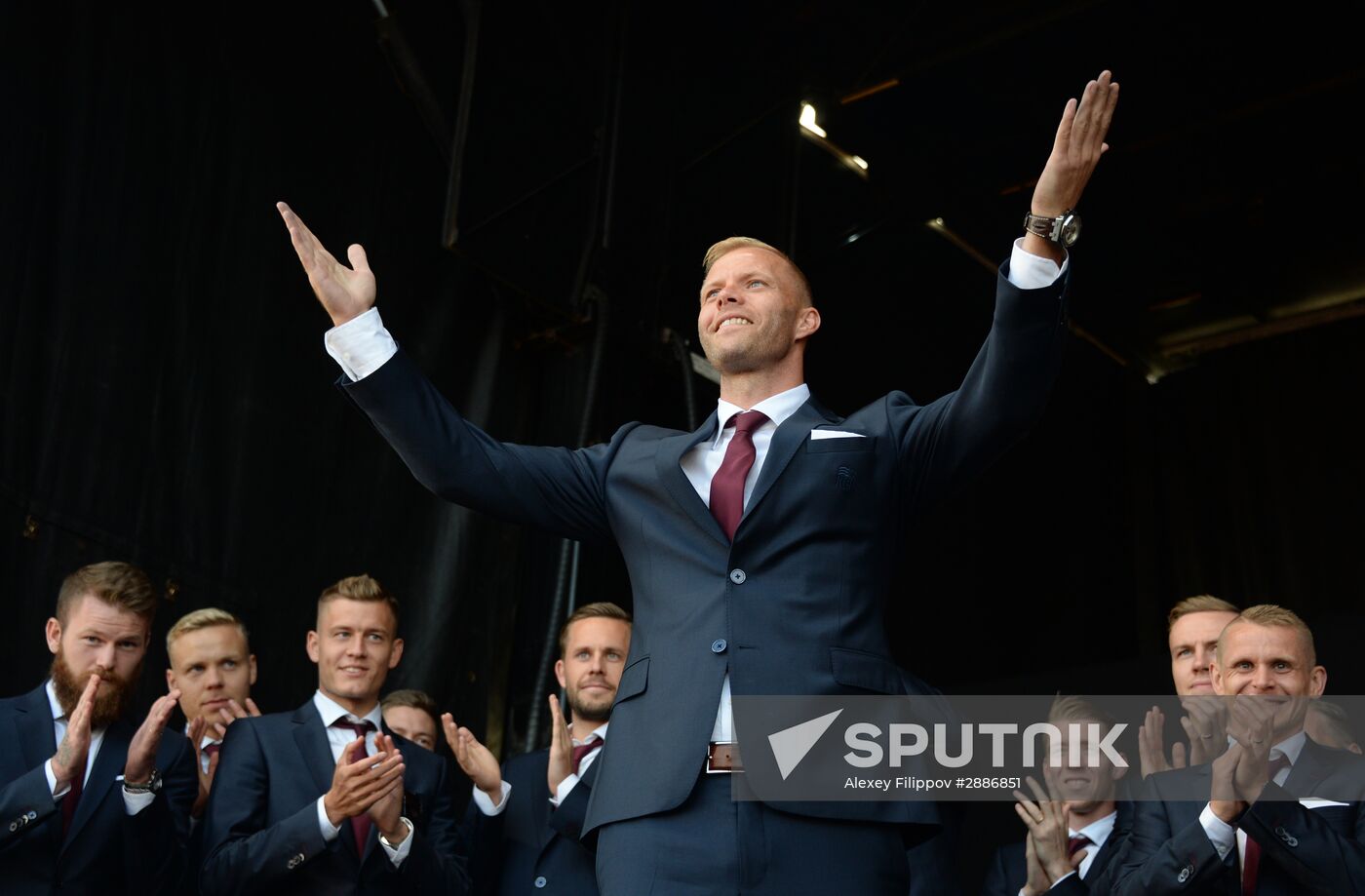 Icelandic national football team greeted by fans after returning from Euro 2016