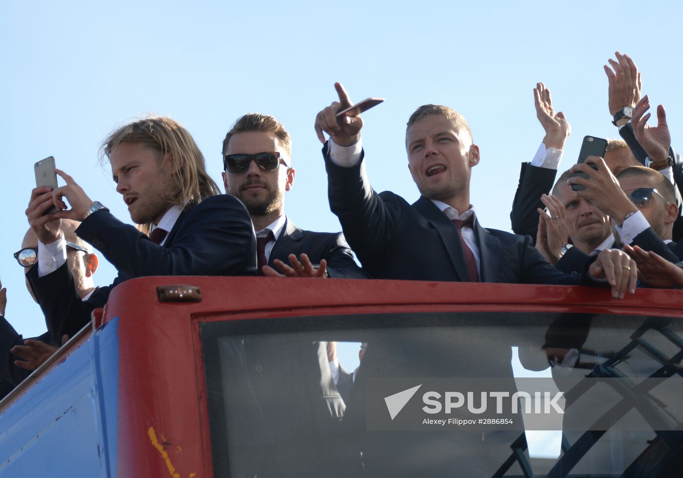Icelandic national football team greeted by fans after returning from Euro 2016