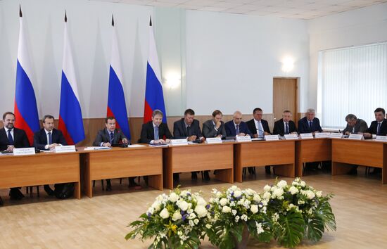 Russian Prime Minister Dmitry Medvedev visits the Moscow Region