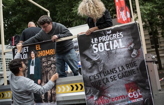 Protests against new labor law in Paris