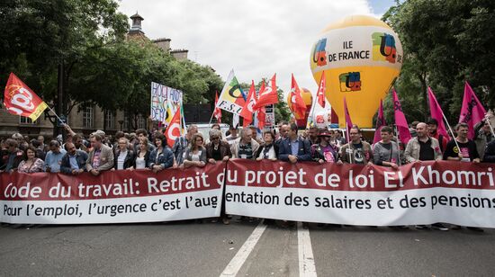 Protests against new labor law in Paris
