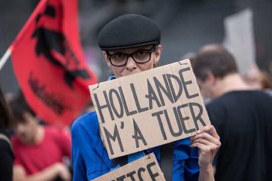 Protests against new labor law in Paris