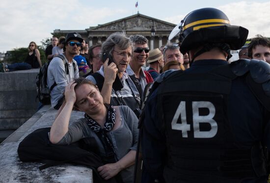 Protests against new labor law in Paris