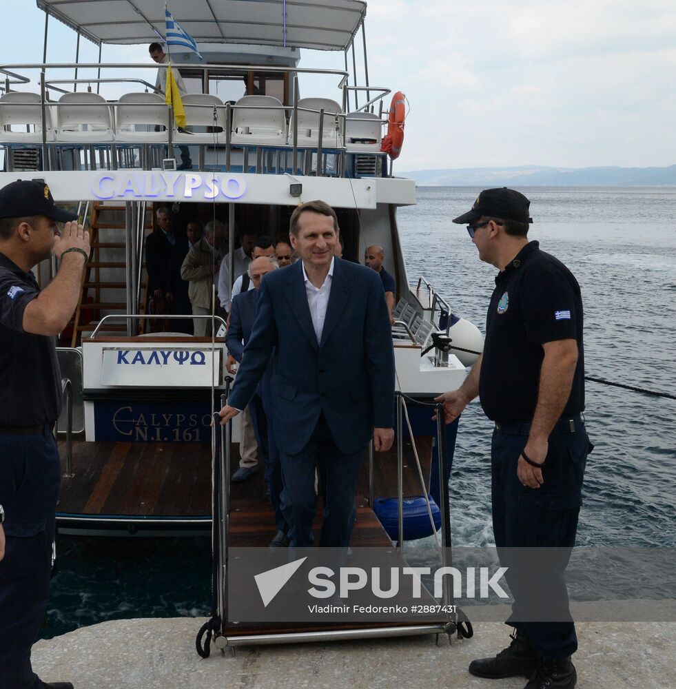 Russian State Duma Speaker Sergei Naryshkin visits Greece
