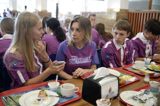 Russian Foreign Affairs Ministry Spokesperson Maria Zakharova visits Artek camp