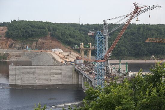 Construction of Lower Bureya hydro power plant