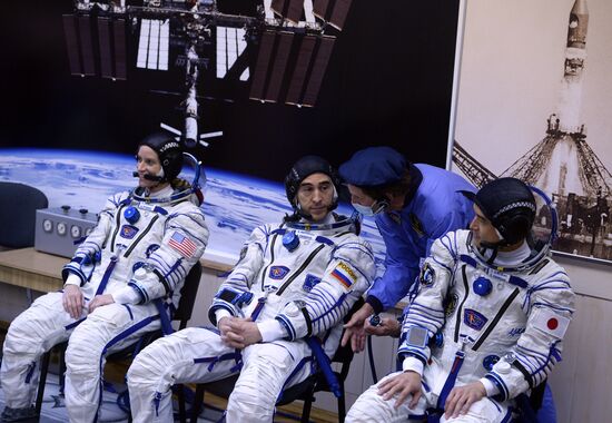 Launch of Soyuz-FG launch vehicle carrying Soyuz-MS spacecraft from Baikonur Cosmodrome