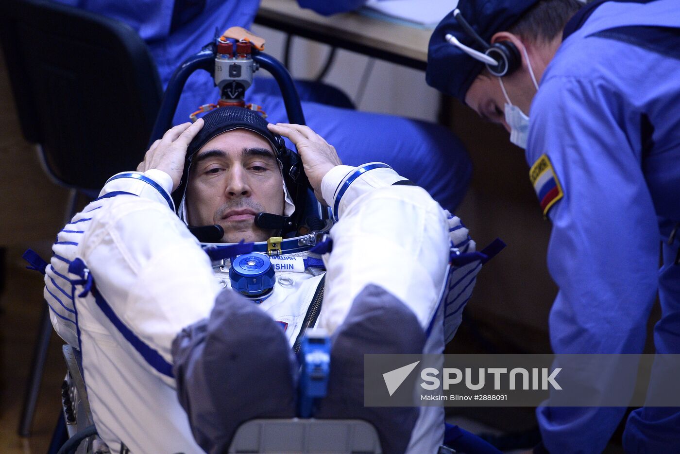 Launch of Soyuz-FG launch vehicle carrying Soyuz-MS spacecraft from Baikonur Cosmodrome