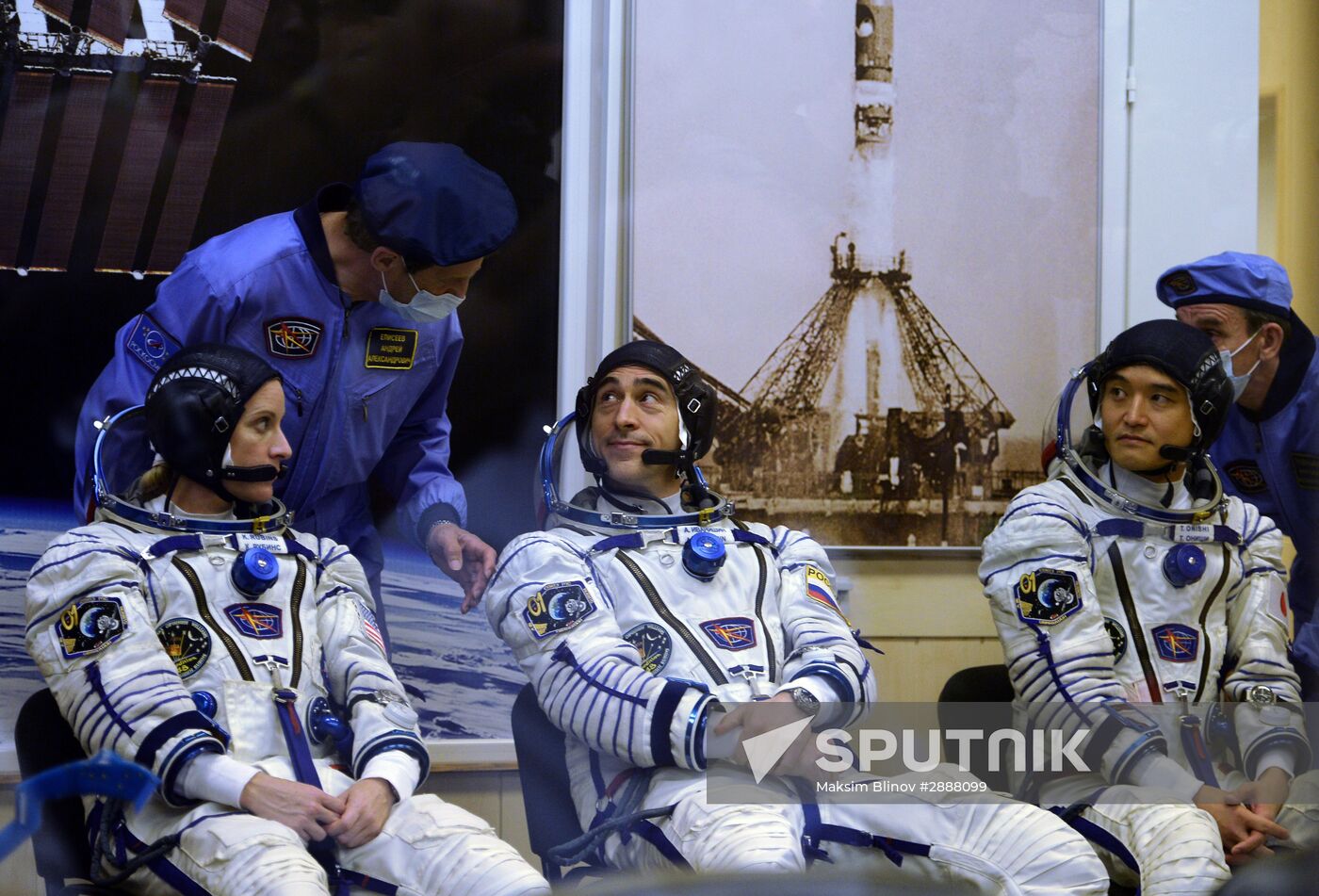 Launch of Soyuz-FG launch vehicle carrying Soyuz-MS spacecraft from Baikonur Cosmodrome