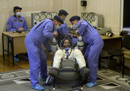 Launch of Soyuz-FG launch vehicle carrying Soyuz-MS spacecraft from Baikonur Cosmodrome