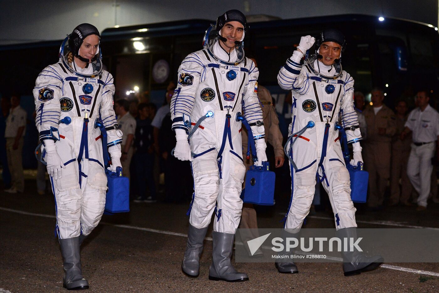 Launch of Soyuz-FG launch vehicle carrying Soyuz-MS spacecraft from Baikonur Cosmodrome